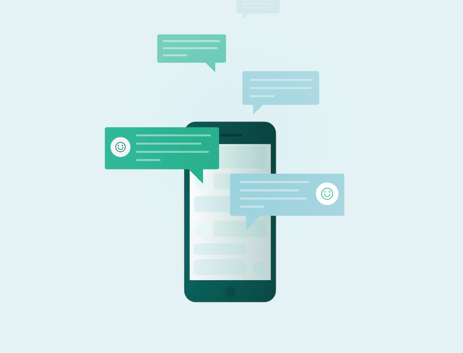 Illustration av chatt på mobil