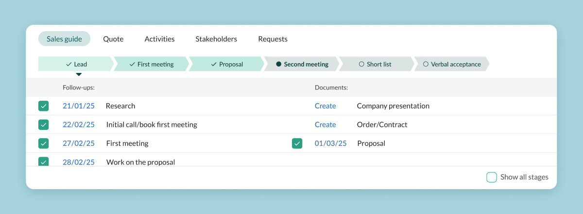 SuperOffice sales guide