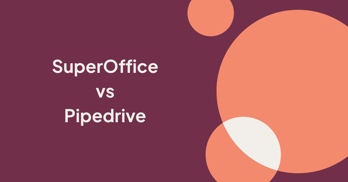 Varumärkesillustration med texten ”SuperOffice vs Pipedrive”
