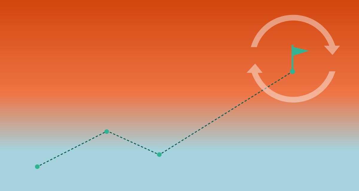 Diagram över en tillväxtkurva som pekar uppåt